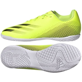 Chuteiras Adidas X Ghosted.4 In Jr FW6923 verde, amarelo néon verde