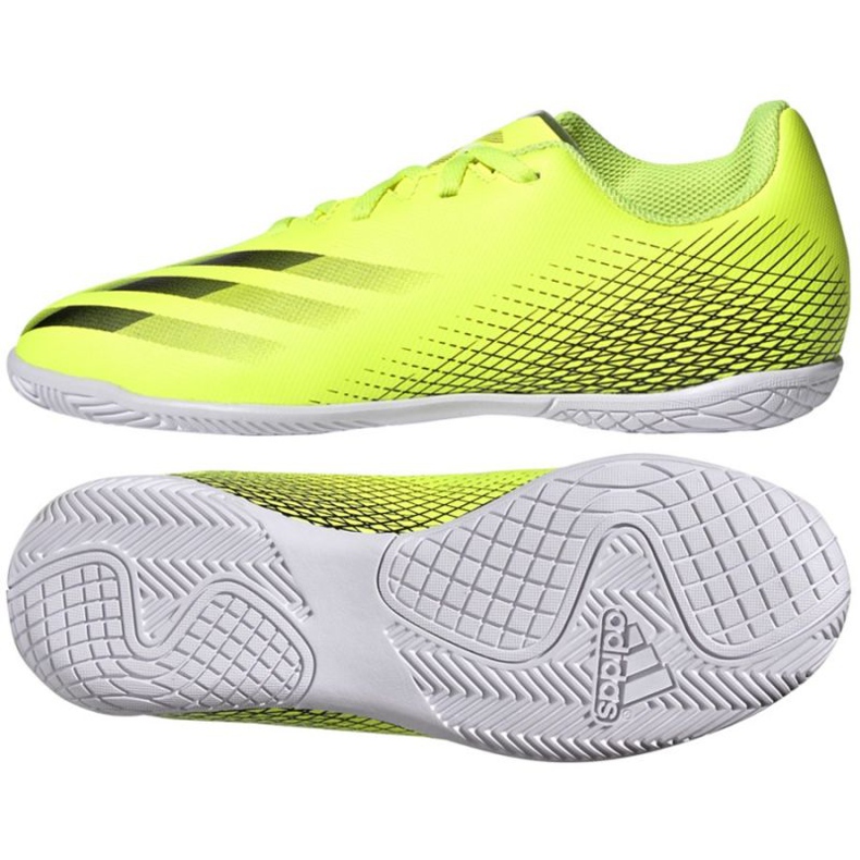 Chuteiras Adidas X Ghosted.4 In Jr FW6923 verde, néon amarelo verde