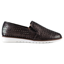 Kylie Slipons brilhantes a céu aberto marrom