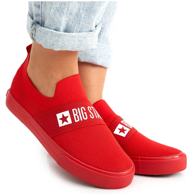 Tênis feminino slip-on Big Star FF274220 vermelho