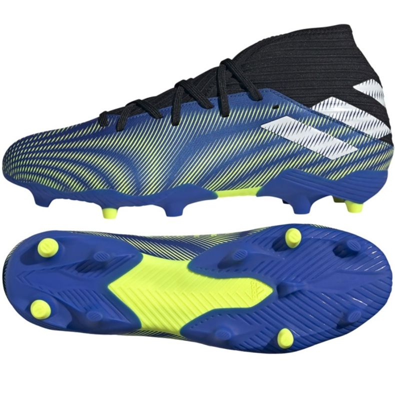 Chuteiras Adidas Nemeziz.3 Fg M FW7349 branco, preto, azul, amarelo azul