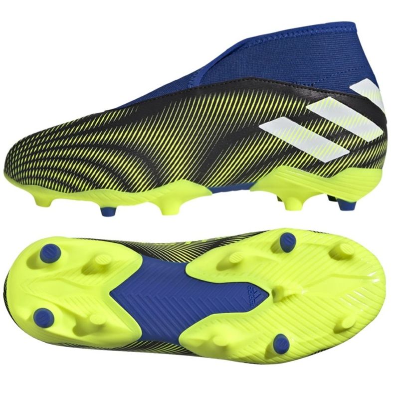 Chuteiras Adidas Nemeziz.3 Ll Fg Jr FY0819 branco, preto, azul, amarelo preto