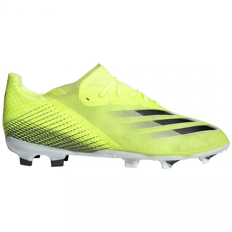 Chuteiras Adidas X Ghosted.1 Fg Jr FW6955 néon branco, verde-amarelo verde