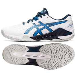 Sapatos de handebol Asics Blast Ff 2 M 1071A044-101 multicolorido branco