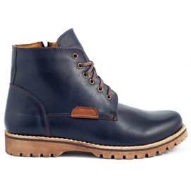 KENT Sapatos de inverno masculino 308 azul marinho marrom azul-marinho