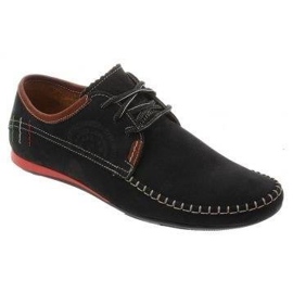 Lemar Mocassins masculinos atados 872 pretos com marrom