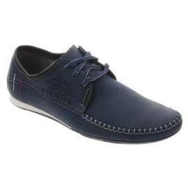 Lemar Mocassins masculinos com atacadores 872 azul marinho