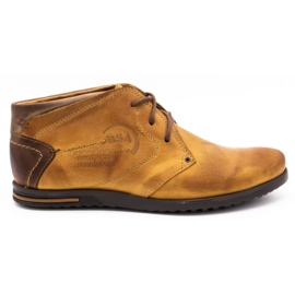 Polbut Botas de couro masculinas C37SW vermelhas marrom amarelo