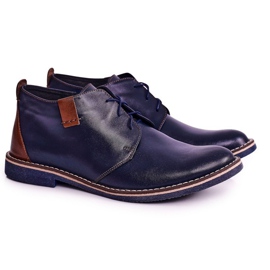 Gejms Botas quentes de couro Ferens masculino azul marinho marrom azul-marinho
