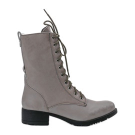 Botas cinza com cordões S10