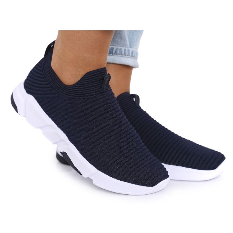 Calçados esportivos femininos com deslizamento Big Star DD274464 azul marinho