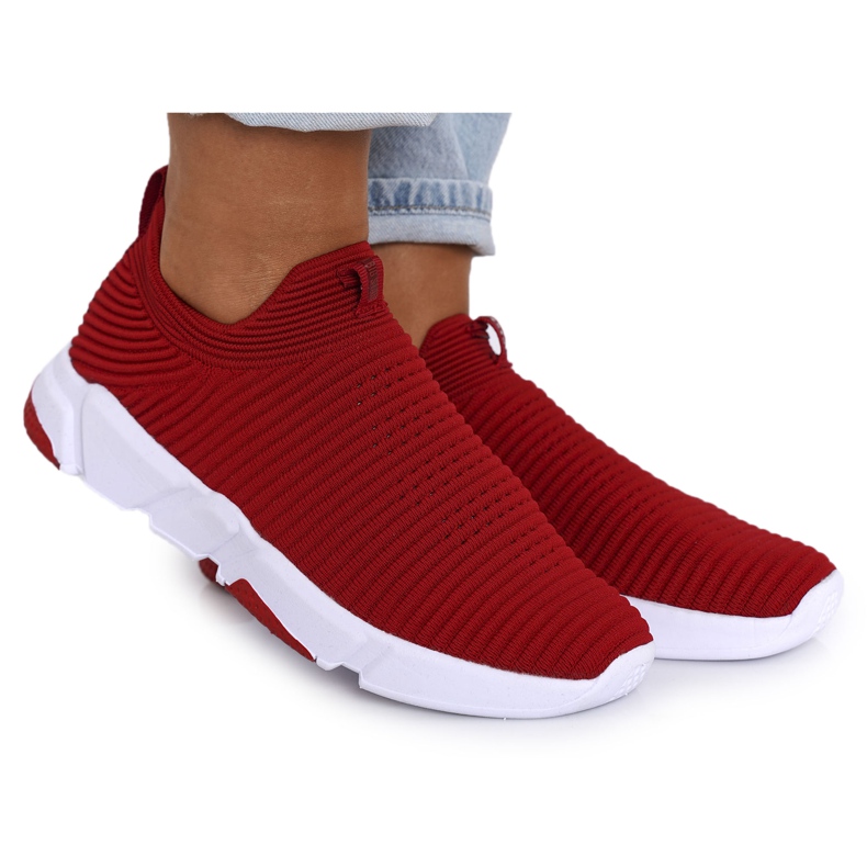 Sapatas esportivas femininas slip-on Big Star DD274463 vermelho