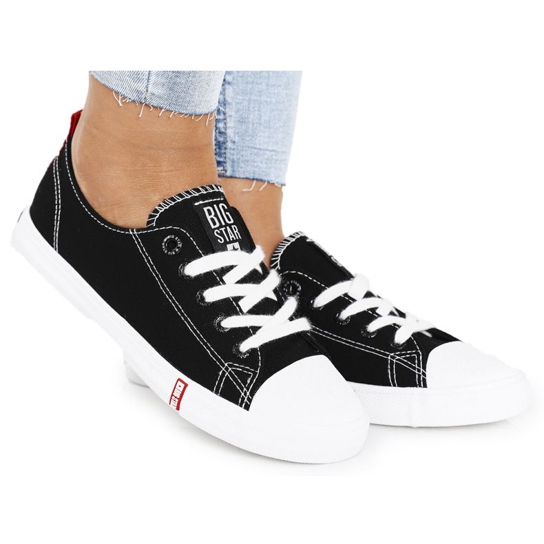 Tênis feminino Big Star FF274085 preto e vermelho