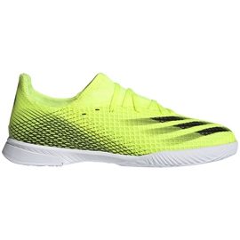 Adidas X Ghosted.3 In Junior chuteiras amarelo-preto-branco FW6924 verde