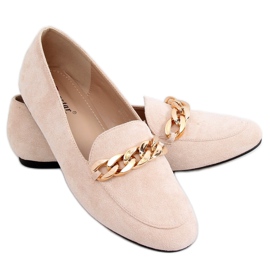 Mocassins Bege com corrente LL-237P Bege