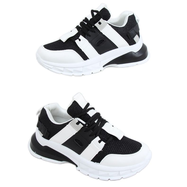 Tênis feminino esportivo preto e branco LA86P Preto