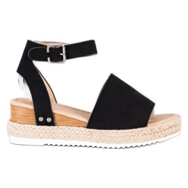 Kylie Sandálias Black Wedge preto