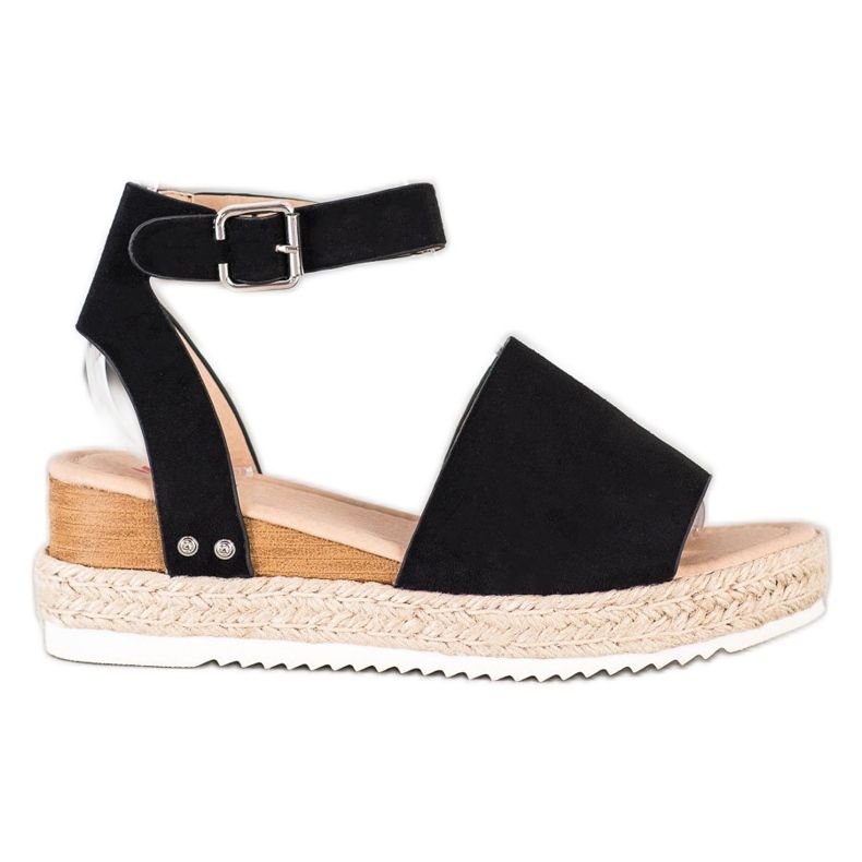 Kylie Sandálias Black Wedge preto