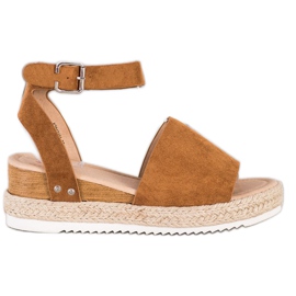 Kylie Sandálias Camel Wedge marrom