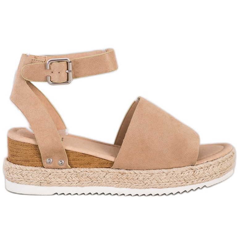 Kylie Sandálias Beige Wedge castanho