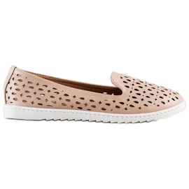 Sabatina Slipons com padrão Openwork marrom