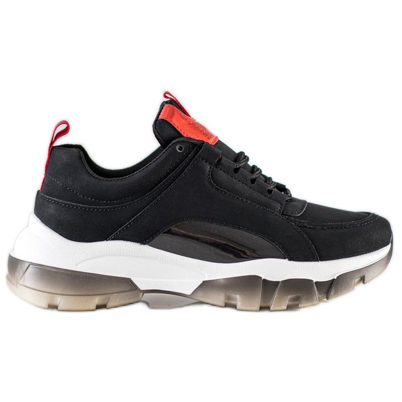 SHELOVET Tênis de couro ecológico preto