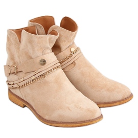 Botas de cunha Beige Hidden B0-516 Khaki bege Botas de cunha Beige Hidden B0-516 Khaki bege