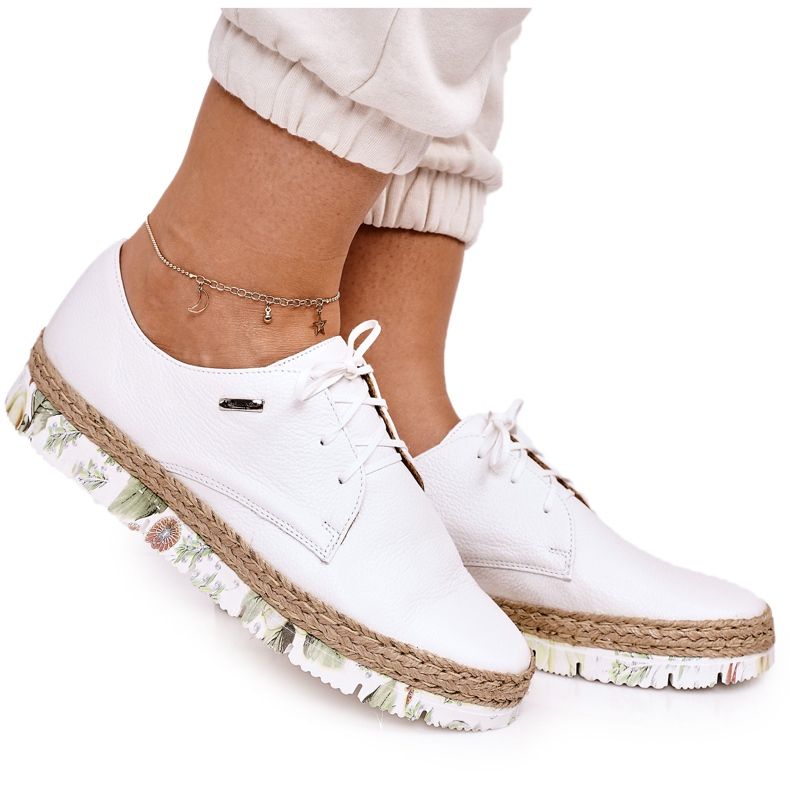 Sapatos de couro femininos Maciejka Branco 0293611