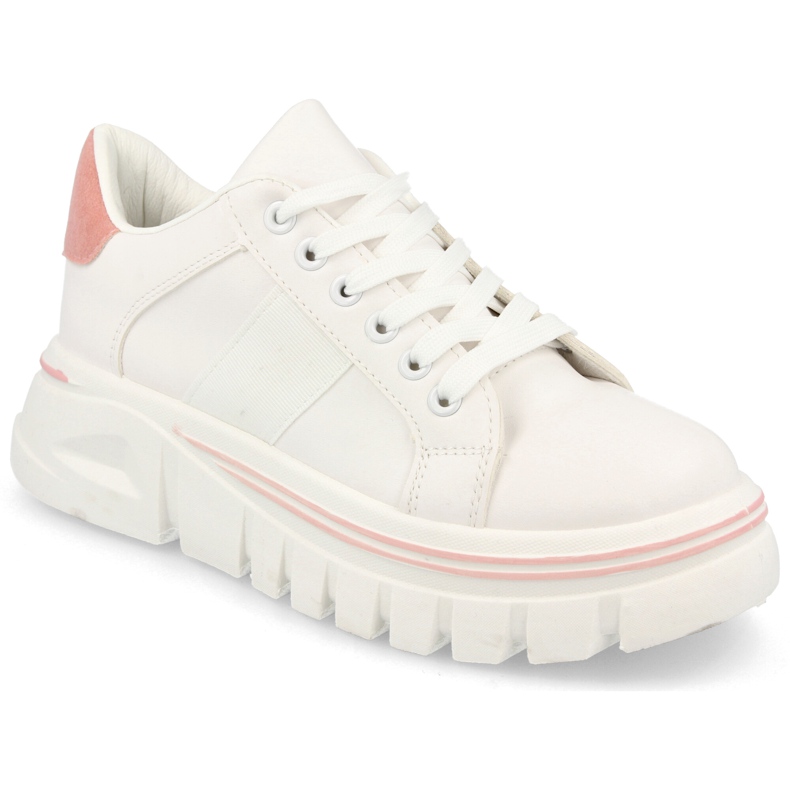 PS1 Tênis feminino na plataforma branco rosa riri