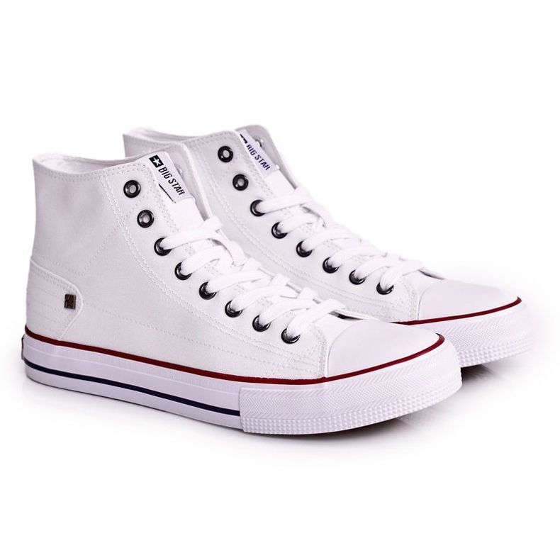 Tênis de cano alto masculino clássico Big Star DD174251 branco