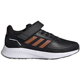 Sapatos infantis Adidas Runfalcon 2.0 preto e laranja FZ0116