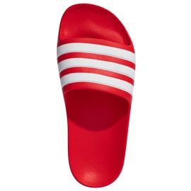Chinelos Adidas Adilette Aqua vermelhos para crianças FY8066