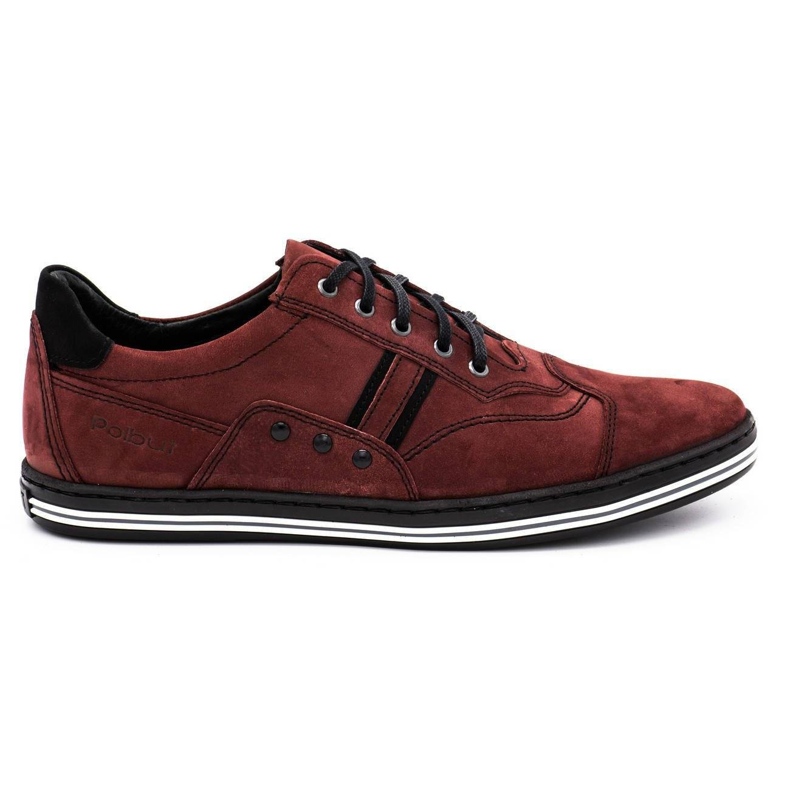 Polbut Sapatos casuais masculinos bordô 1801 vermelho