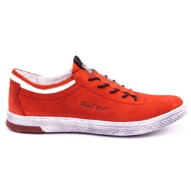 Polbut Sapatos casuais de couro masculino K23 nobuck vermelho