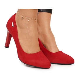 PJ1 Bombas clássicas em calcanhar Eliana vermelho de camurça