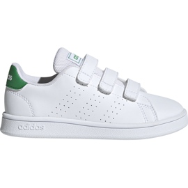 Sapatos infantis Adidas Advantage C brancos e verdes EF0223 Sapatos infantis Adidas Advantage C brancos e verdes EF0223