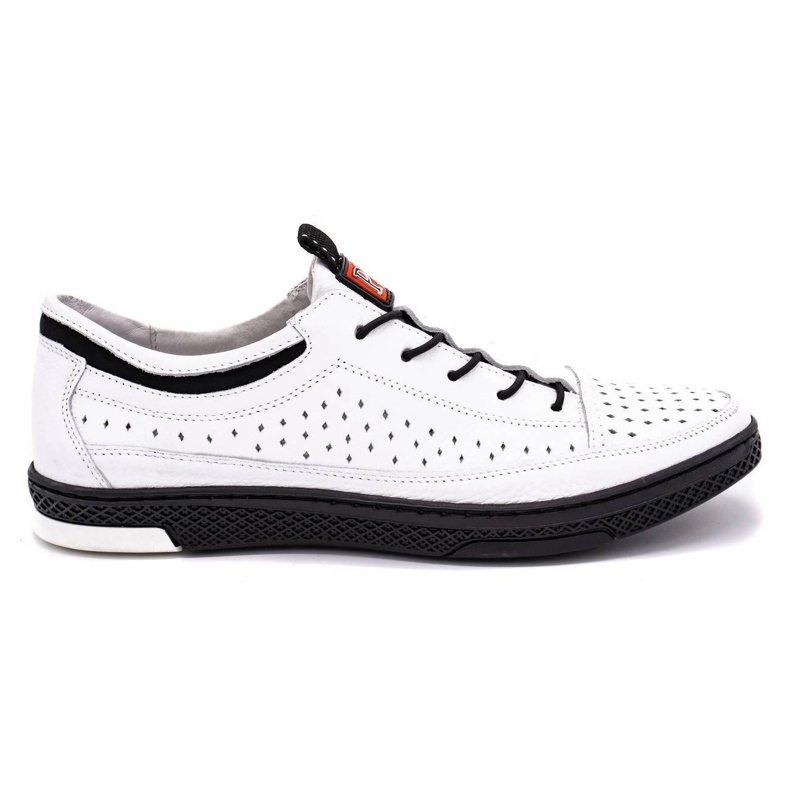 Polbut Sapatos de verão de couro masculino K22 branco