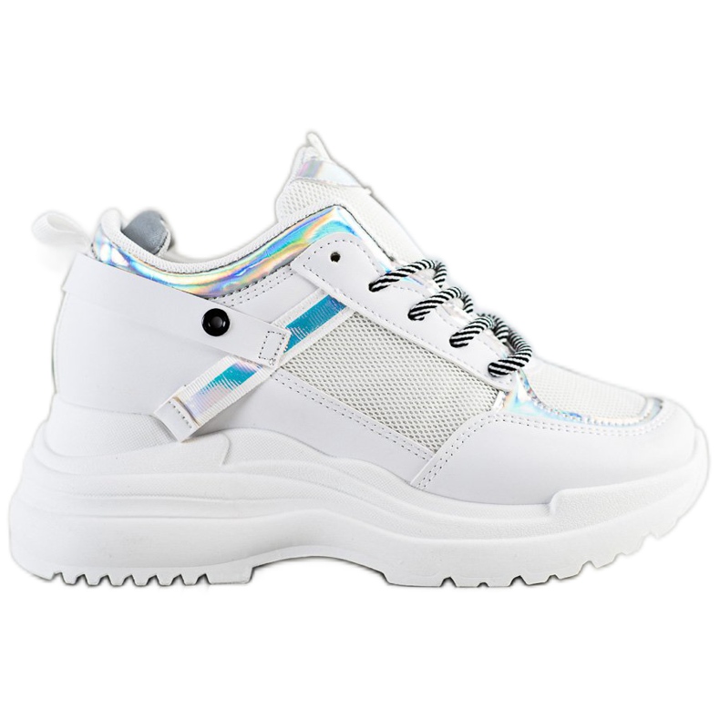 Marquiz Tênis de cunha branco prata