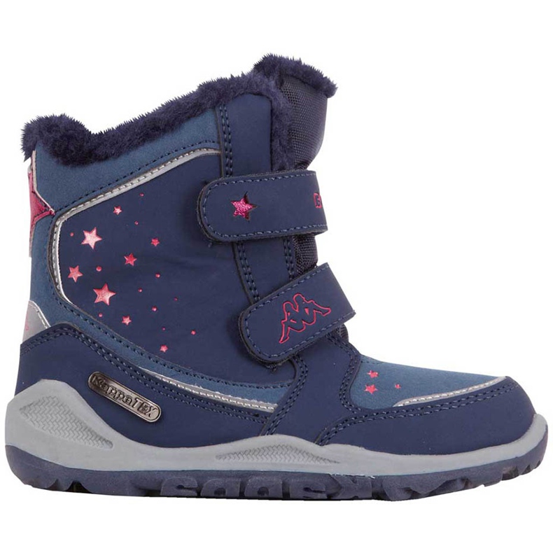 Sapatos infantis Kappa Cui Tex azul marinho-rosa 260823K 6722