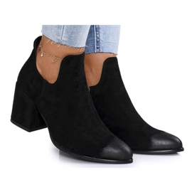 Vinceza Botas femininas com salto cortado preto Caroline