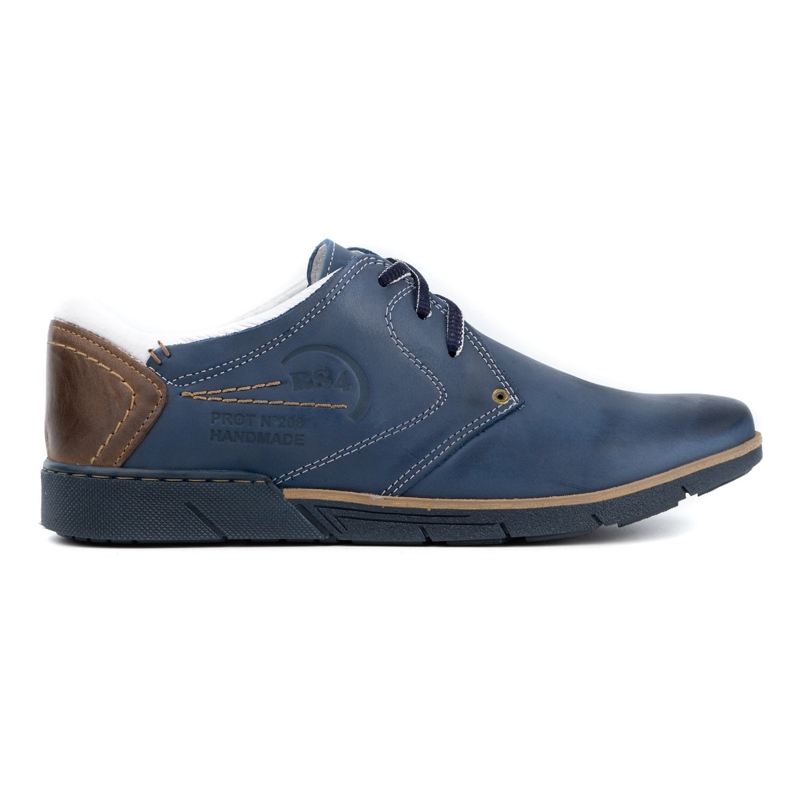 Polbut Sapatos masculinos 2103 azul marinho com branco multicolorido