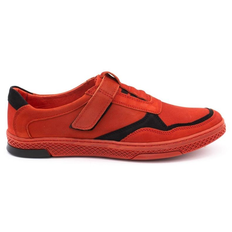 Polbut Sapatos casuais masculinos de couro 2102 vermelho