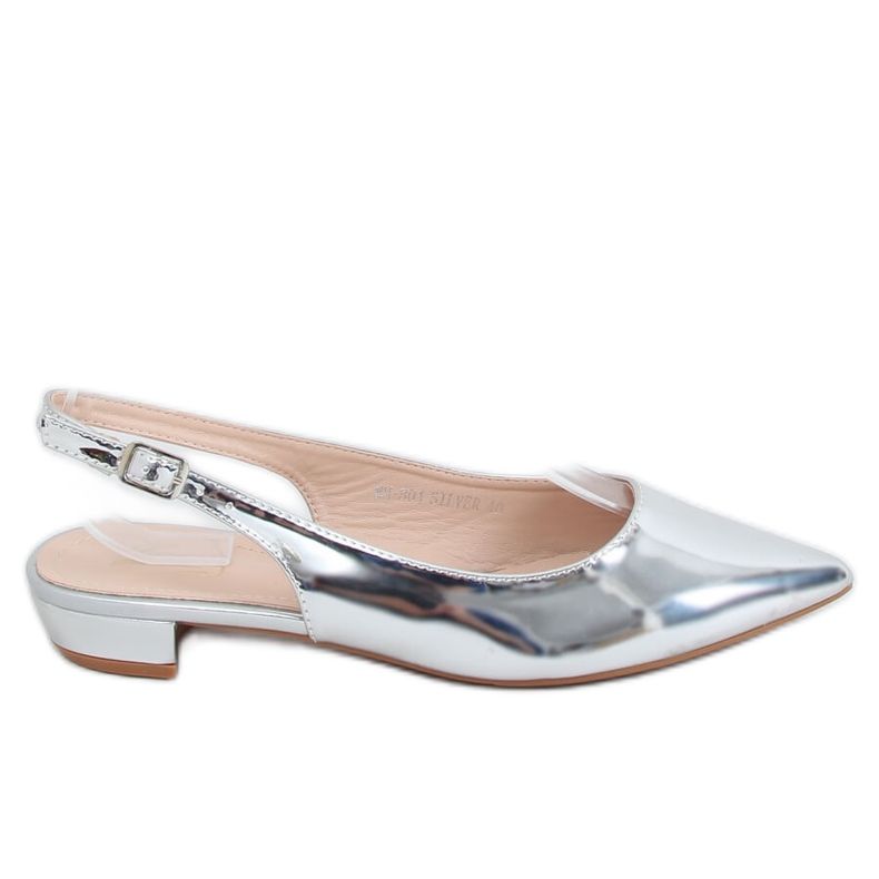 Silver MM-801 Silver ballerinas com saltos abertos prata