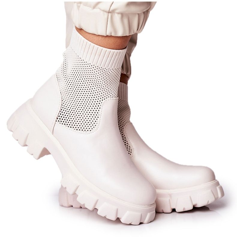 Meias Femininas Botas Workers White Stormy branco