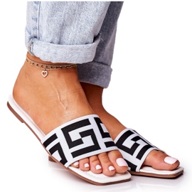 Chinelos Clássicos Femininos Branco Melinda preto