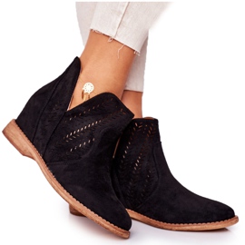 Botas de cunha pretas Melanie Openwork preto Botas de cunha pretas Melanie Openwork preto