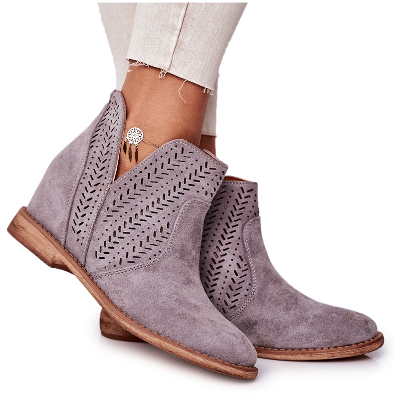 Botas a céu aberto em uma cunha Grey Melanie cinza