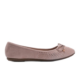 Bailarinas de camurça rosa com zircônia cúbica de Larissa