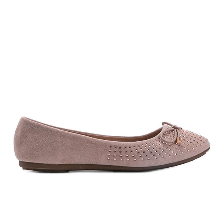 Bailarinas de camurça rosa com zircônia cúbica de Larissa