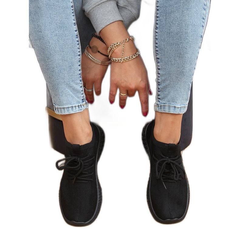 Black PC01 All Black meias calçado desportivo preto